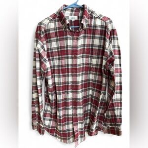 Croft & Barrow Red and White Plaid Button Down Flannel Shirt Men’s Large